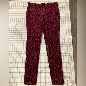 Anthropologie Pilcro Women’s Size 28 Maroon Patterned The Serif Pants